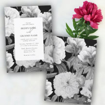 Schwarz-Weiß-Peonies-Hochzeit
