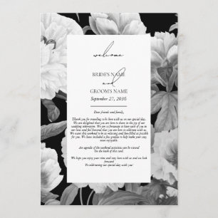 Schwarz-Weiß-Peonies-Hochzeitsreise Programm