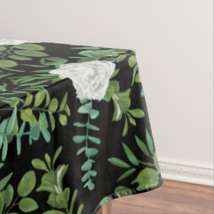 Schwarz-Weiß-Peony-Rose Tischdecke