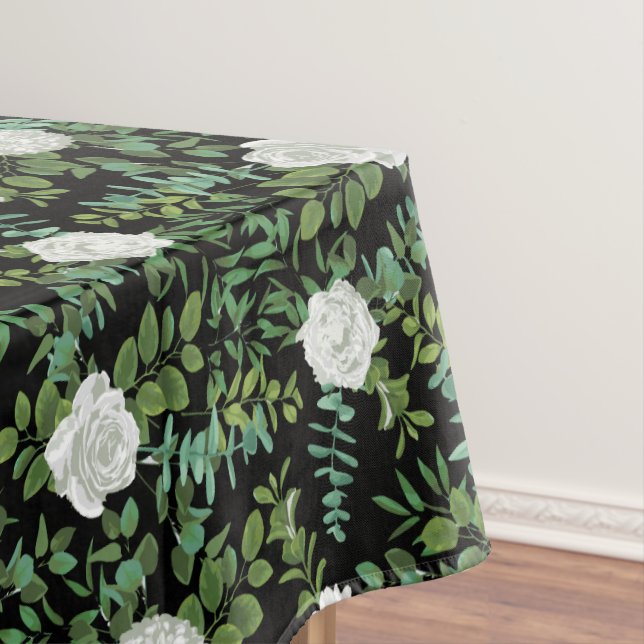 Schwarz-Weiß-Peony-Rose Tischdecke (Beispiel)
