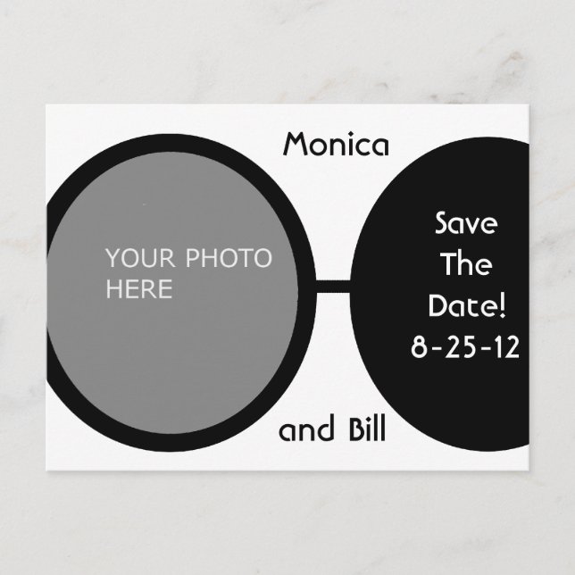 Schwarz-Weiß-Perlen Ankündigungspostkarte (Vorderseite)