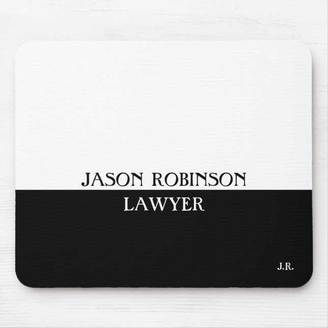 Schwarz-Weiß personalisieren Mousepad (Vorne)