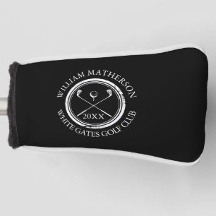 Schwarz-weiß personalisierte Golfer und Golfclub-D Golf Headcover