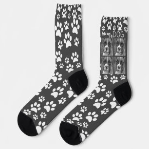 Schwarz-Weiß-Personalisierte Socken - Bild für Hau