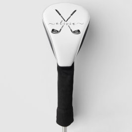 Schwarz-Weiß-Personalisierter Name Golf Headcover