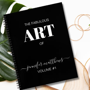 Schwarz Weiß Personalisiertes Skizzenbuch Ihr Name Notizbuch