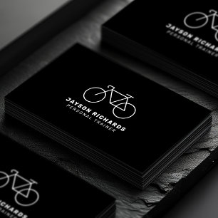 Schwarz-Weiß-Personaltrainer-Fahrradtraining Visitenkarte