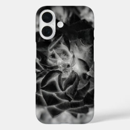 Schwarz-Weiß-Petalen iPhone 16 Hülle