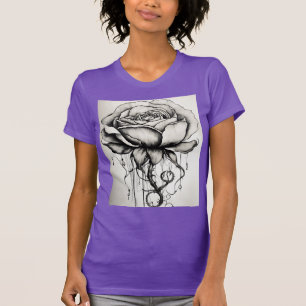 "Schwarz-Weiß-Petals" T-Shirt der Leinwand Bella