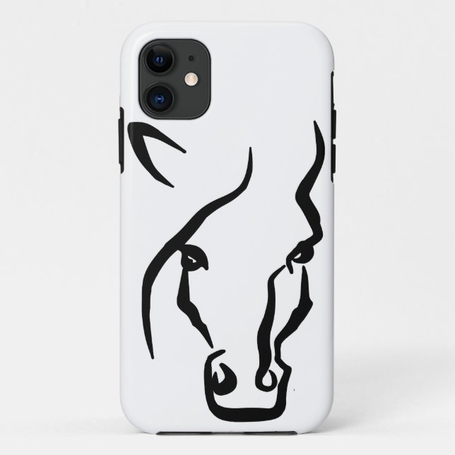 Schwarz-Weiß-Pferd Case-Mate iPhone Hülle (Rückseite)