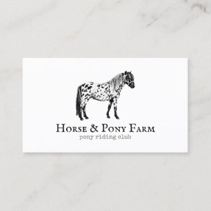 Schwarz Weiß Pferd Pony Visitenkarte