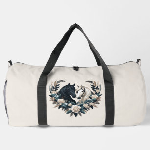 Schwarz-Weiß-Pferde in der Liebe Duffle Bag