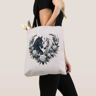 Schwarz-Weiß-Pferde in der Liebe Tasche