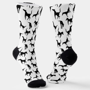 Schwarz-Weiß-Pferdemuster Socken