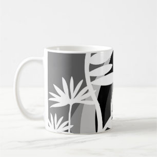Schwarz-Weiß-Pflanze Kaffeetasse
