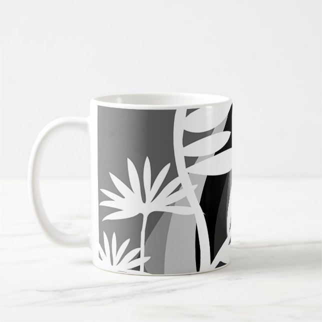 Schwarz-Weiß-Pflanze Kaffeetasse (Links)