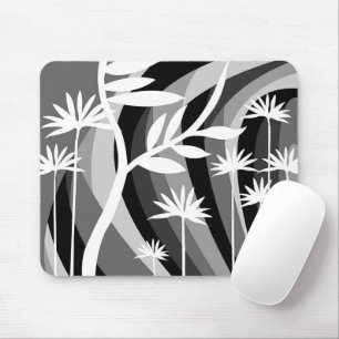 Schwarz-Weiß-Pflanze Mousepad