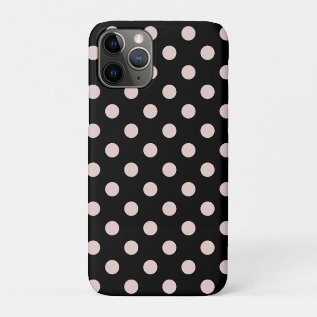 Schwarz-Weiß-Pink-Polka-Dots-Dot Case-Mate iPhone Hülle (Rückseite)