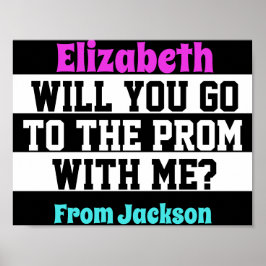 Schwarz-Weiß-Pink-Poster Poster