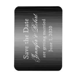 Schwarz-Weiß-Pinstrichherz Save the Date Magnet