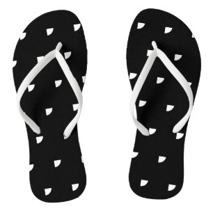 Schwarz-Weiß-Polka-Dot-Flip-Flops Flip Flops