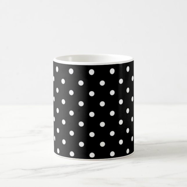 Schwarz-Weiß-Polka-Dot Kaffeetasse (Mittel)