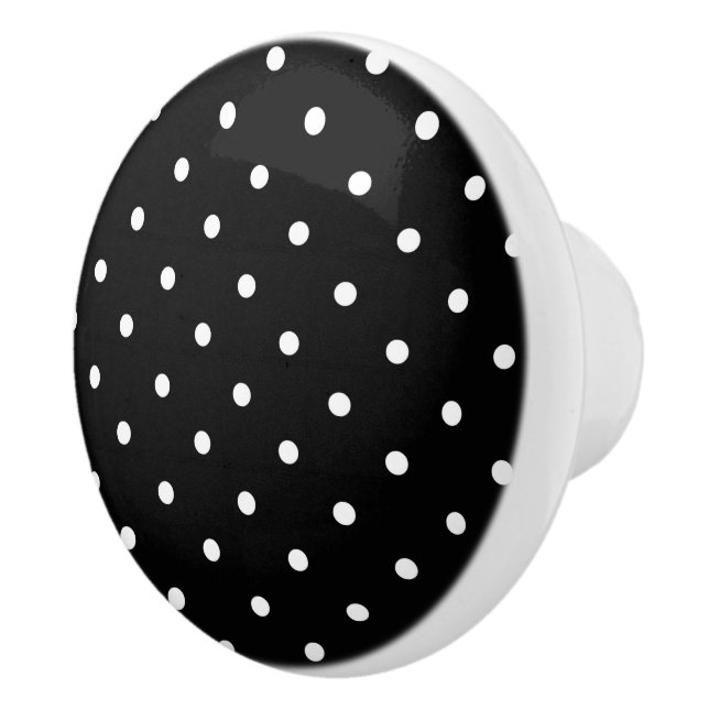 Schwarz-Weiß-Polka-Dot-Keramik Keramikknauf (Rechts)