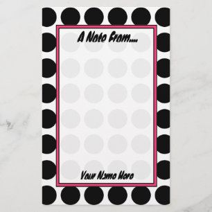 Schwarz-Weiß-Polka-Dot-Mode Briefpapier