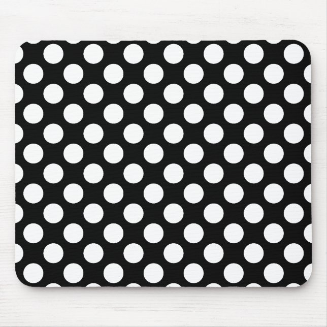 Schwarz-Weiß-Polka-Dot-Retro-Muster Mousepad (Vorne)