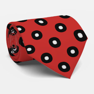 Schwarz/Weiß Polka Dot Roter Hintergrund (änderbar Krawatte