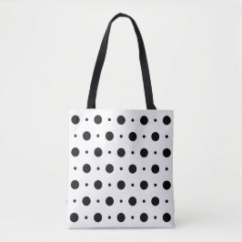 Schwarz-Weiß-Polka-Dot-Tote-Tasche Tasche