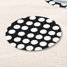 Schwarz-Weiß-Polka-Dot-Untersetzer