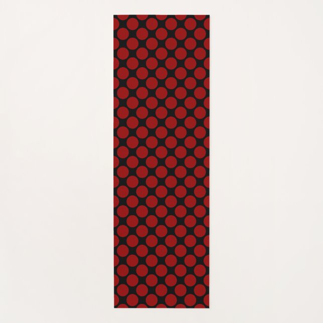 Schwarz-Weiß-Polka-Dot Yogamatte (Vorderseite)