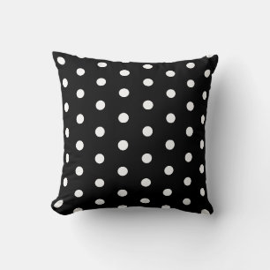 Schwarz-Weiß-Polka-Dotkissen Kissen