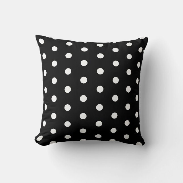 Schwarz-Weiß-Polka-Dotkissen Kissen (Vorderseite)