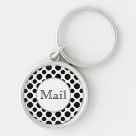 Schwarz-weiß Polka Dots Big and Small Mail Schlüss Schlüsselanhänger
