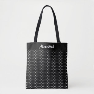 Schwarz-Weiß-Polka-Dots Personalisierte Tote-Tasch Tasche
