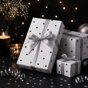 Schwarz-Weiß-Polka-Dots-Umschlagpapier Geschenkpapier