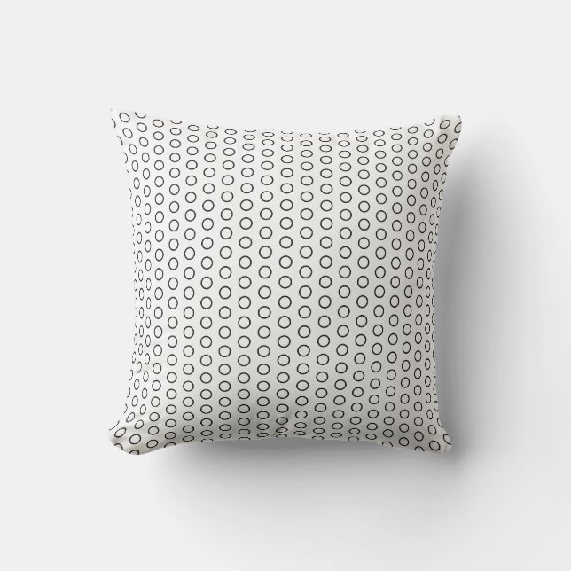 Schwarz-Weiß-Polka-Dotter-Muster Stilvoll Kissen (Vorderseite)