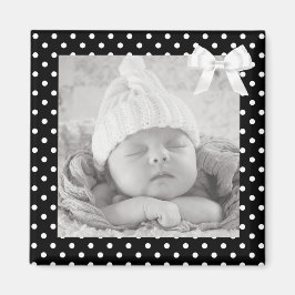 Schwarz-Weiß-Polka-Foto-Magnet Magnet