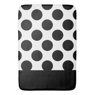 Schwarz-Weiß-Polka-Punkte   Badematte