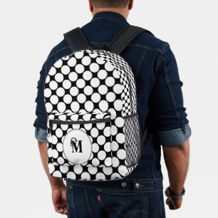 Schwarz-Weiß-Polka-Punkte Bedruckter Rucksack