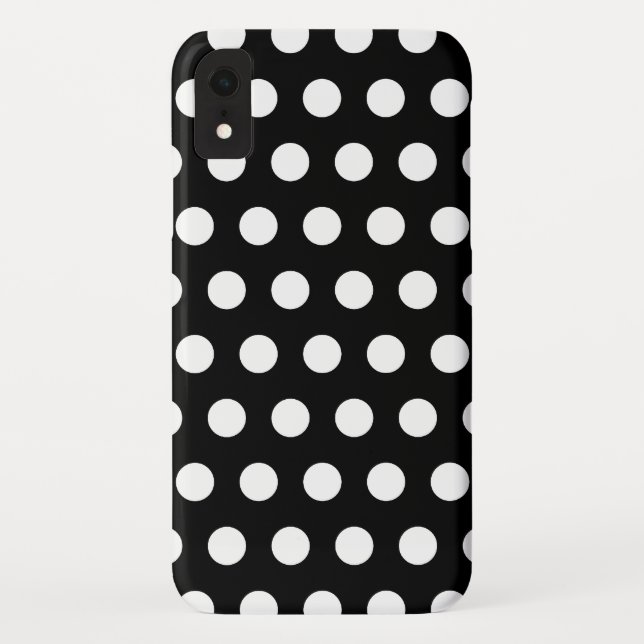 Schwarz-Weiß-Polka-Punkte Case-Mate iPhone Hülle (Rückseite)