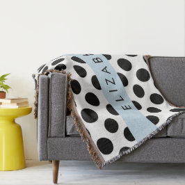 Schwarz-Weiß-Polka-Punkte, Dotter, Ihr Name Decke