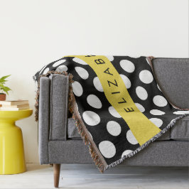 Schwarz-Weiß-Polka-Punkte, Dotter, Ihr Name Decke