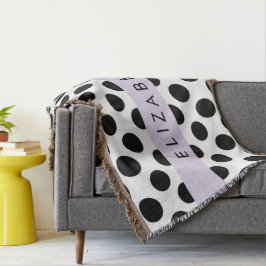 Schwarz-Weiß-Polka-Punkte, Dotter, Ihr Name Decke
