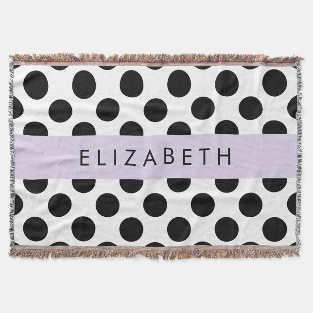 Schwarz-Weiß-Polka-Punkte, Dotter, Ihr Name Decke (Vorderseite)