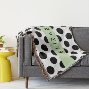 Schwarz-Weiß-Polka-Punkte, Dotter, Ihr Name Decke