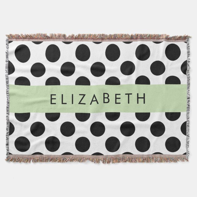 Schwarz-Weiß-Polka-Punkte, Dotter, Ihr Name Decke (Vorderseite)