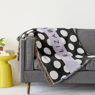 Schwarz-Weiß-Polka-Punkte, Dotter, Ihr Name Decke